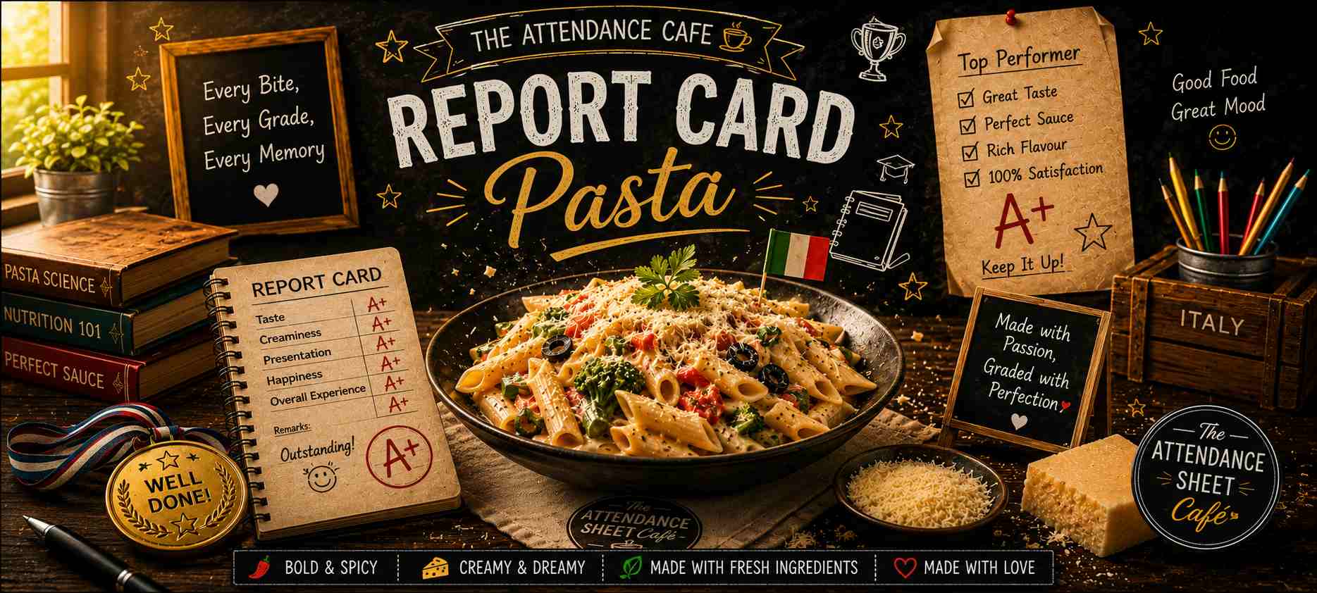 Mexican Exchange Student Pasta - Report Card Pasta - TAS Cafe Noida