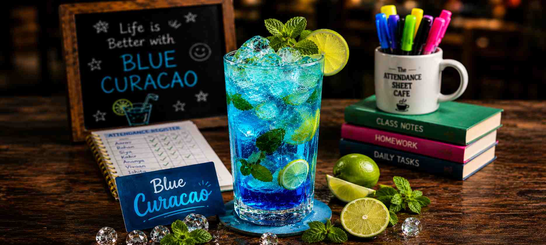 Blue House Blue Curacao - Chemistry Lab Mocktails - TAS Cafe Noida