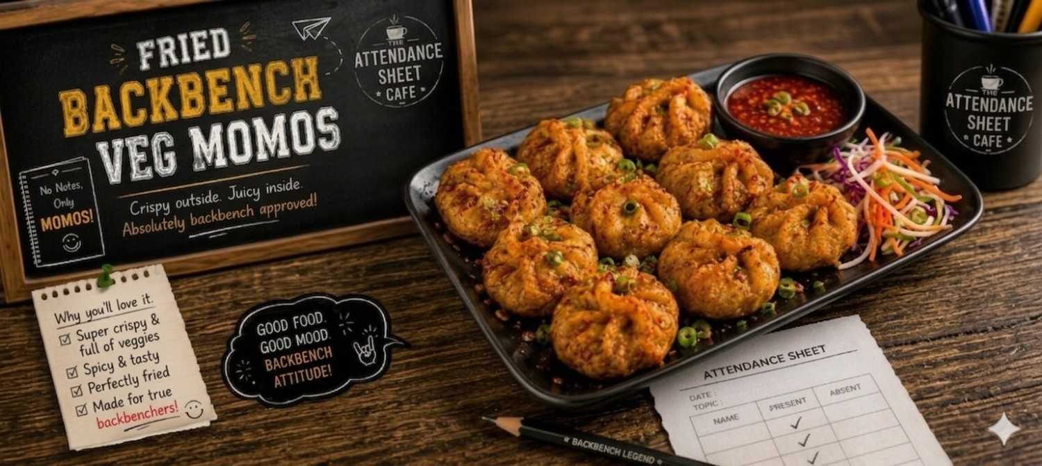Fried Backbench Veg Momos - Gossip Period Momos - TAS Cafe Noida