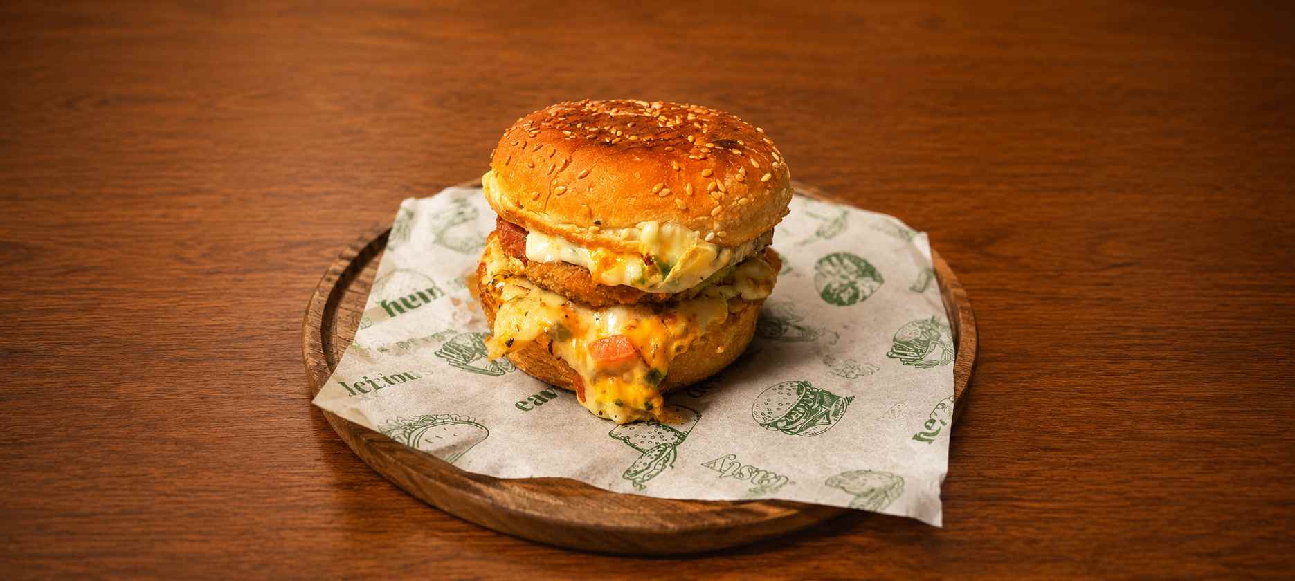 Proxy Attendance Veg Cheese Burger - Backbench Burgers - TAS Cafe Noida